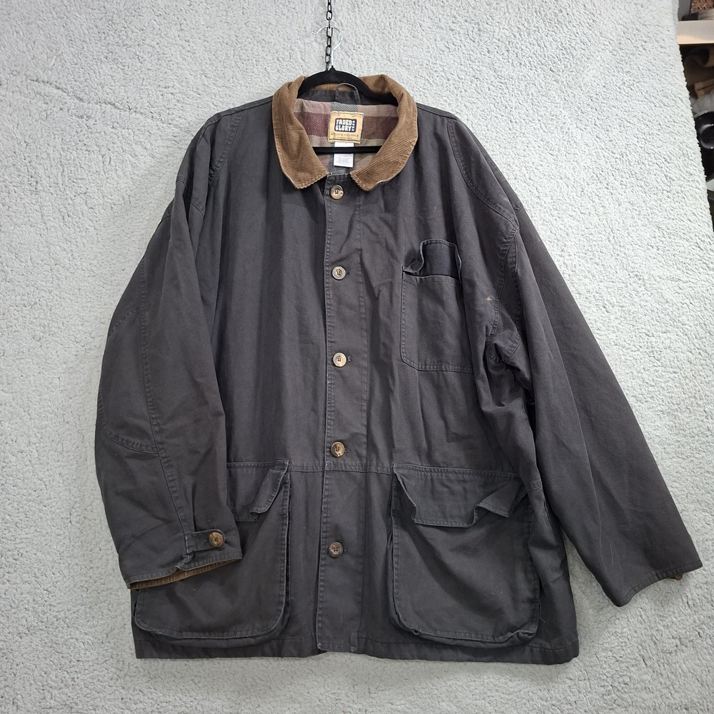 Vtg Chore Coat Mens 2X Canvas Barn Field Faded Glory Jacket 90s Blanket Lined